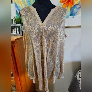 Sheer gold blouse. Size XL